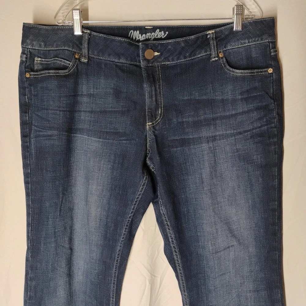 Wrangler‎ Juniors Womens 19 (40x30) Dark Denim Blue Jeans Boot Cut